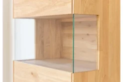 Cristalliera alta 1 anta apertura sinistra in legno naturale massello moderna