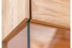 Cristalliera alta 1 anta apertura sinistra in legno naturale massello moderna