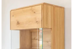 Cristalliera alta 1 anta apertura sinistra in legno naturale massello moderna