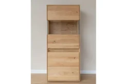 Cristalliera bassa 1 anta sinistra in legno naturale design moderno