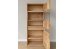 Cristalliera bassa 1 anta sinistra in legno naturale design moderno