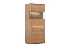 Cristalliera bassa 1 anta sinistra in legno naturale design moderno