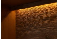 Cristalliera pensile 1 anta in rovere massello con frammento di tronco e vetro
