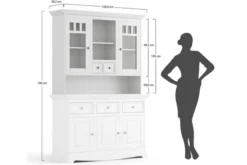Estensione per credenza shabby chic pino massello bianco e noce