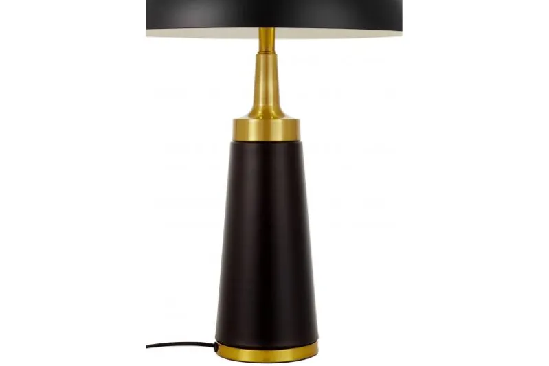Lampada a fungo da tavolo nera e ottone FULTON