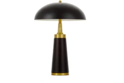 Lampada a fungo da tavolo nera e ottone FULTON