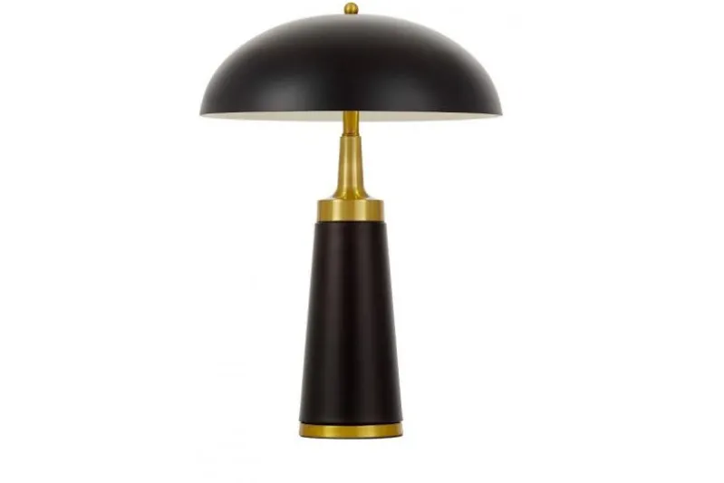 Lampada a fungo da tavolo nera e ottone FULTON