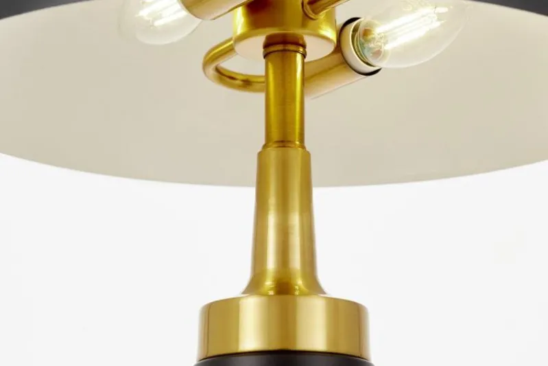 Lampada a fungo da tavolo nera e ottone FULTON