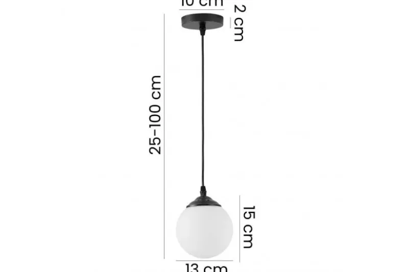 Lampada a sfera nera pendente FINO W1