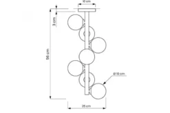 Lampada a sfere bianche nera 7 punti luce PETRICA W7