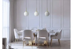 Lampada a sospensione a sfera bianca oro FREDICA W1