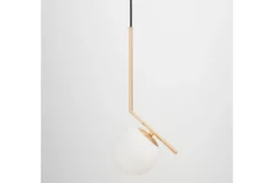 Lampada a sospensione a sfera in vetro bianco oro caldo SORENTO D15