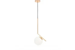 Lampada a sospensione a sfera in vetro bianco oro caldo SORENTO D15