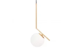 Lampada a sospensione a sfera in vetro bianco oro caldo SORENTO D15
