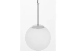 Lampada a sospensione a sfera vetro bianco cromata FREDICA D30