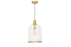Lampada a sospensione con paralume a bicchiere ottone SARINI
