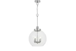 Lampada a sospensione con sfera trasparente cromato BELLARIA