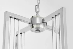 Lampada a sospensione cromata doppio paralume vetro MANHATTAN W1