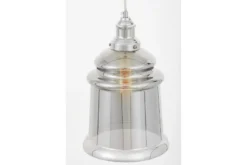 Lampada a sospensione cromo e vetro grigio fumo MOLETTI D20