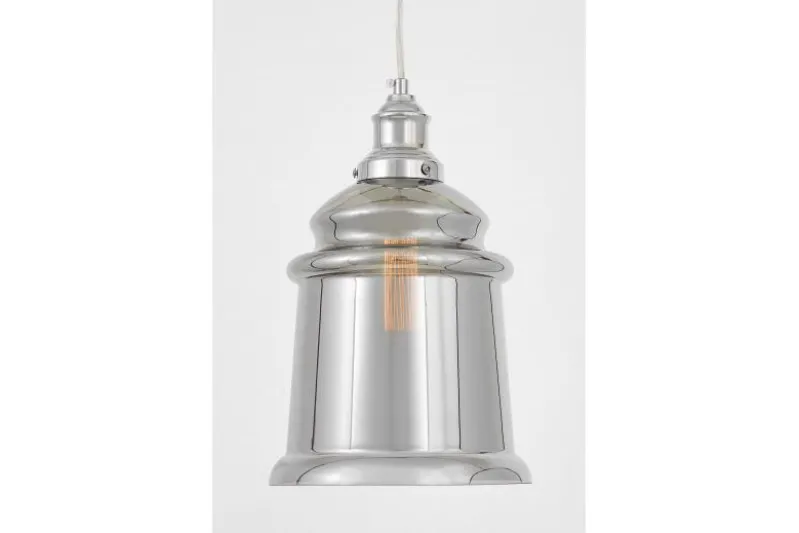 Lampada a sospensione cromo e vetro grigio fumo MOLETTI D20