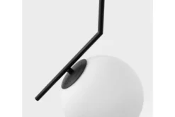 Lampada a sospensione di design a sfera in vetro bianco SORENTO D20 Nero