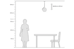 Lampada a sospensione di design a sfera in vetro bianco SORENTO D20 Nero