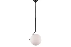 Lampada a sospensione di design a sfera in vetro bianco SORENTO D20 Nero