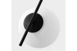 Lampada a sospensione di design a sfera in vetro bianco SORENTO D20 Nero