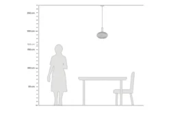 Lampada a sospensione di design a sfera in vetro FLORI Bianco e Nero