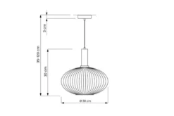 Lampada a sospensione di design a sfera in vetro FLORI Bianco e Nero