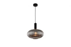 Lampada a sospensione di design a sfera in vetro grigio fumo FLORI