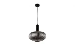 Lampada a sospensione di design a sfera in vetro grigio fumo FLORI