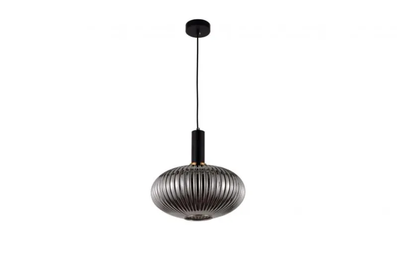Lampada a sospensione di design a sfera in vetro grigio fumo FLORI