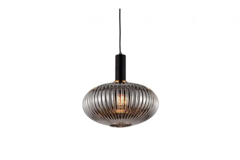 Lampada a sospensione di design a sfera in vetro grigio fumo FLORI