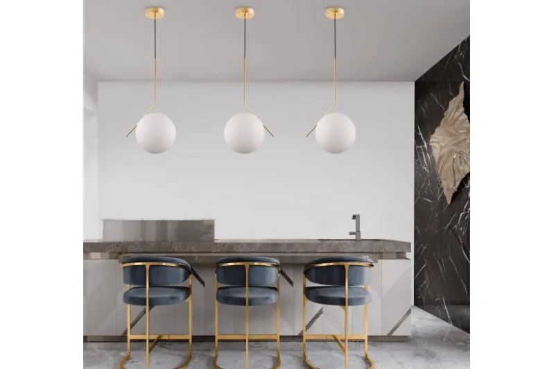 Lampada a sospensione di design a sfera oro caldo SORENTO D30