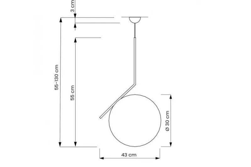 Lampada a sospensione di design a sfera oro caldo SORENTO D30