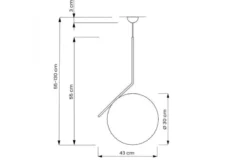 Lampada a sospensione di design a sfera oro SORENTO D30