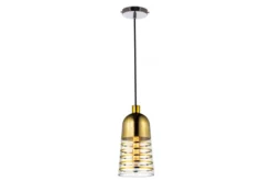Lampada a sospensione di design in vetro colore oro ETRICA