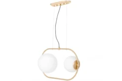 Lampada a sospensione doppia sfera metallo dorato PANARI PRO