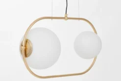 Lampada a sospensione doppia sfera metallo dorato PANARI PRO