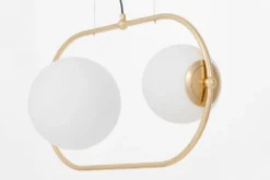 Lampada a sospensione doppia sfera metallo dorato PANARI PRO