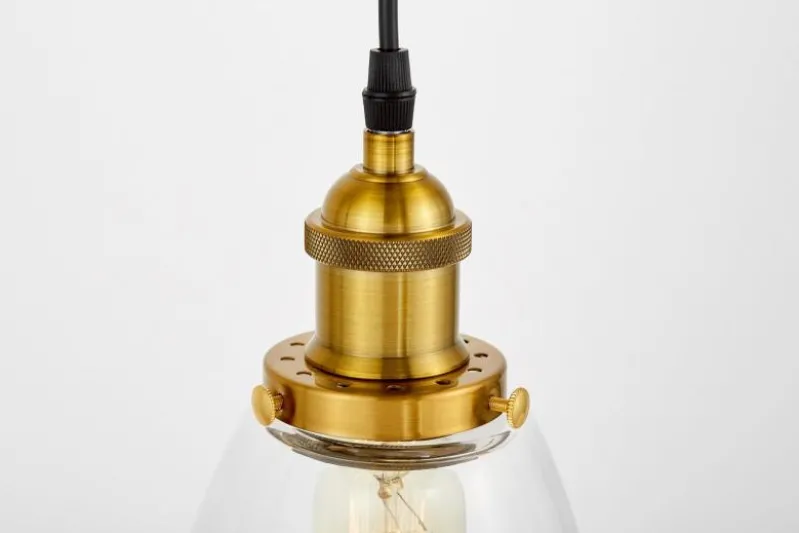 Lampada a sospensione industriale a bicchiere ottone FABI W1