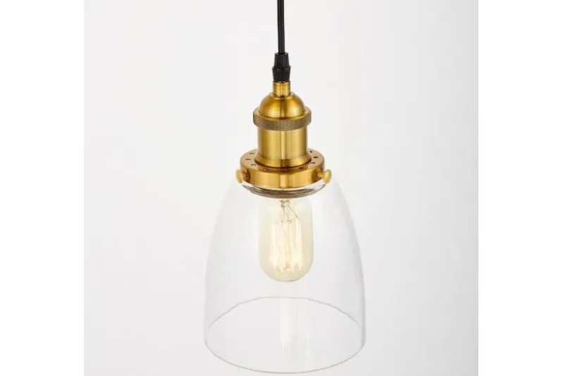 Lampada a sospensione industriale a bicchiere ottone FABI W1
