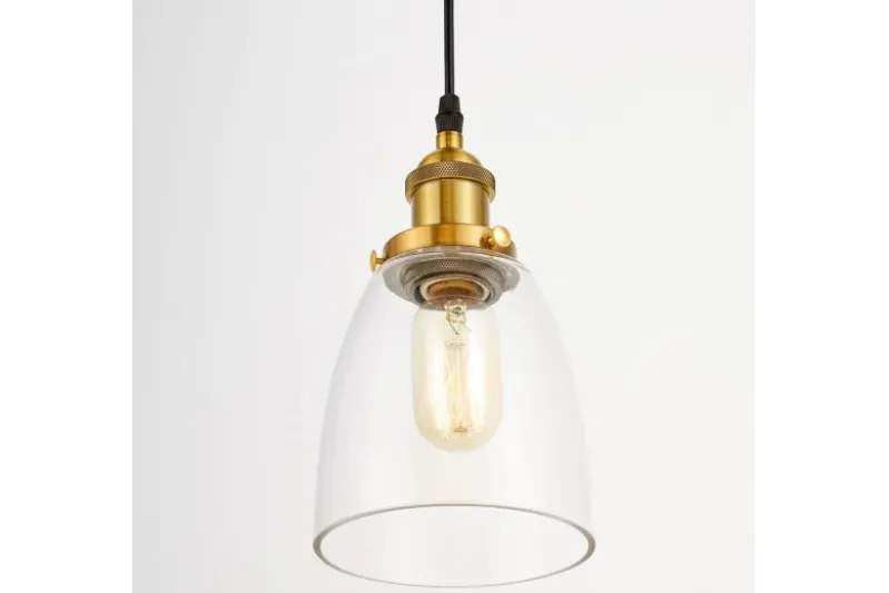 Lampada a sospensione industriale a bicchiere ottone FABI W1