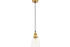 Lampada a sospensione industriale a bicchiere ottone FABI W1
