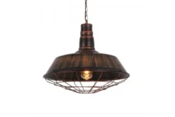 Lampada a sospensione in stile industriale vintage ARIGIO D35 ottone antico con nero