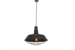 Lampada a sospensione in stile industriale vintage ARIGIO D35 oro antico con nero