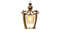 Lampada a sospensione in stile industriale vintage di metallo ottone BROOKLYN W1