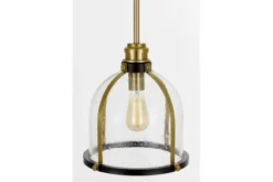 LAMPADA A SOSPENSIONE LOFT NERA E OTTONE BRANSON