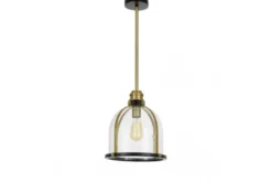LAMPADA A SOSPENSIONE LOFT NERA E OTTONE BRANSON